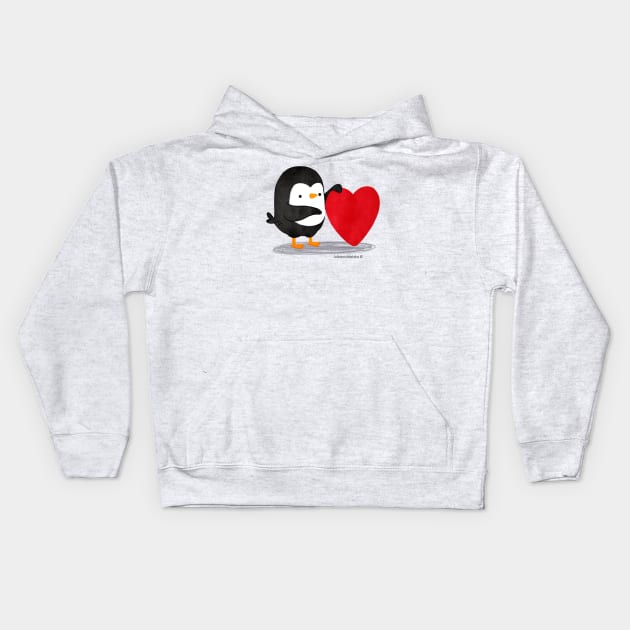 Penguin in Love 4 Kids Hoodie by thepenguinsfamily